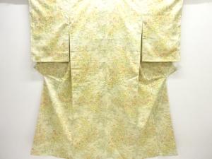 未使用品　草花模様手織り紬付け下げ着物